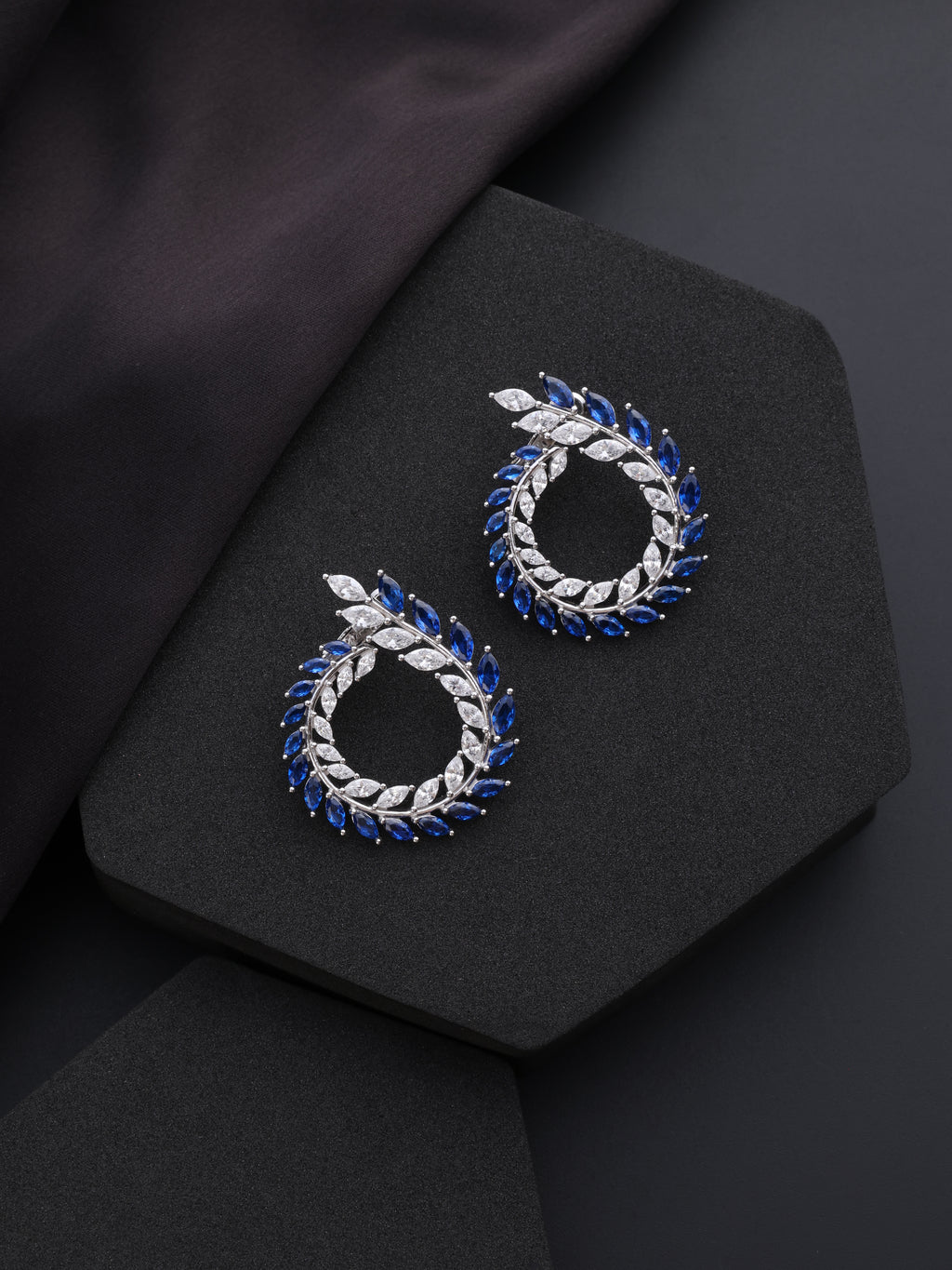 Rajwada Neel Chakra Earrings