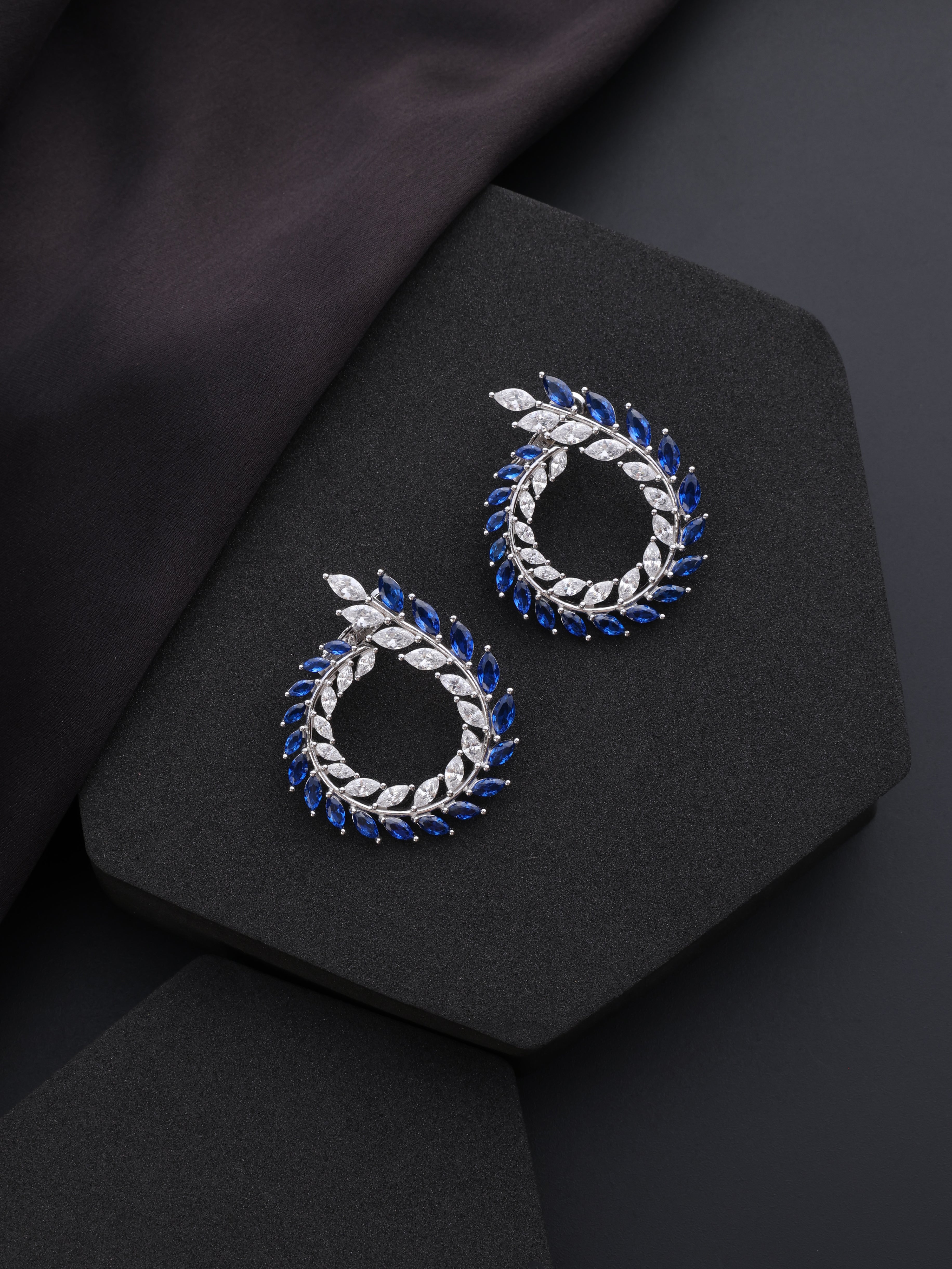 Rajwada Neel Chakra Earrings