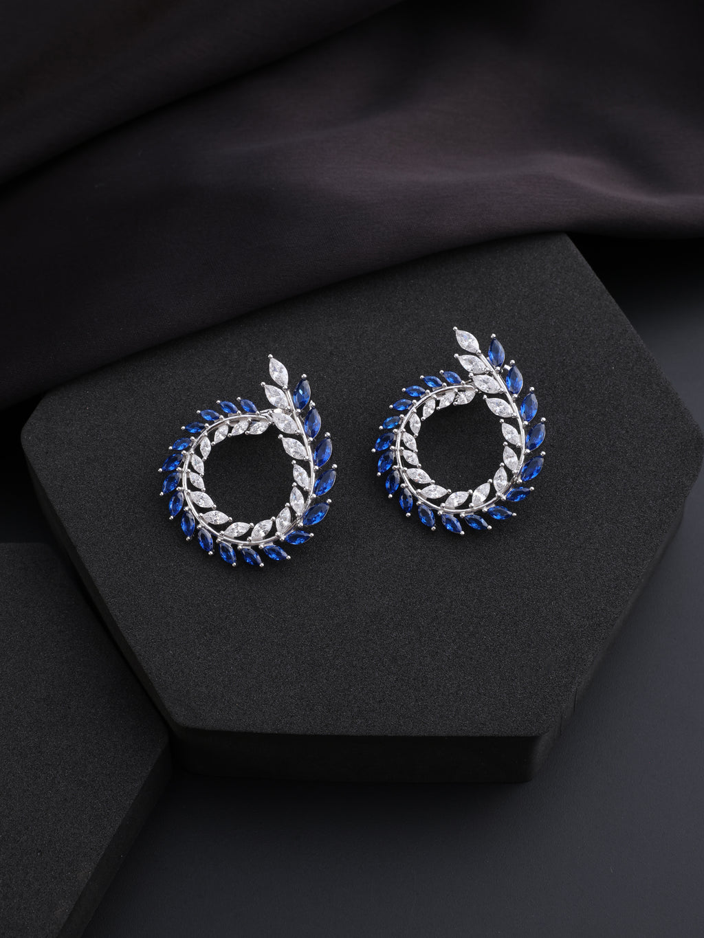 Rajwada Neel Chakra Earrings