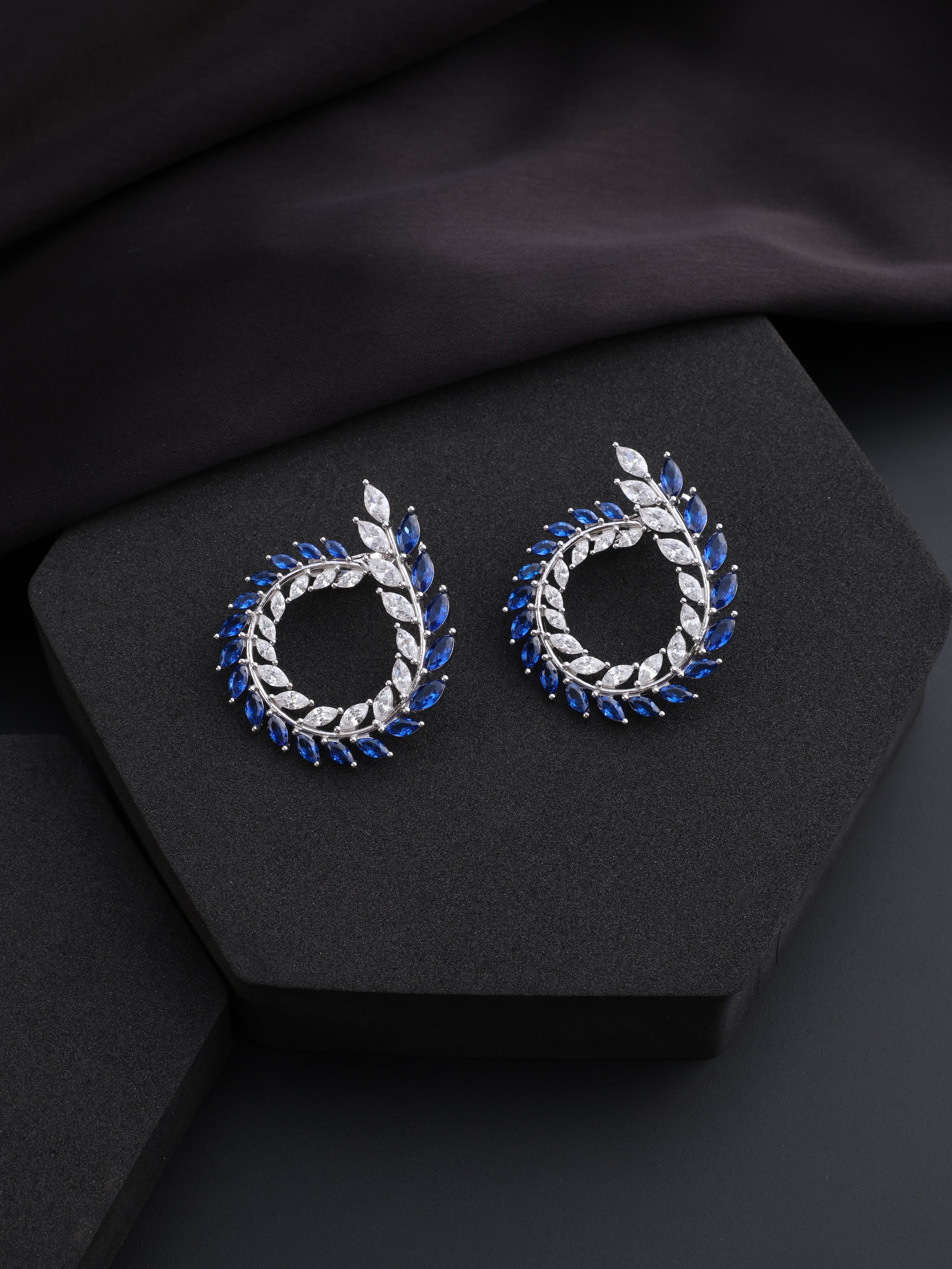 Rajwada Neel Chakra Earrings