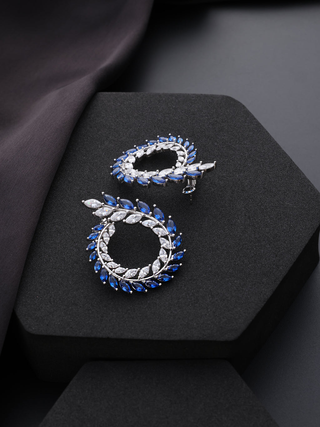 Rajwada Neel Chakra Earrings