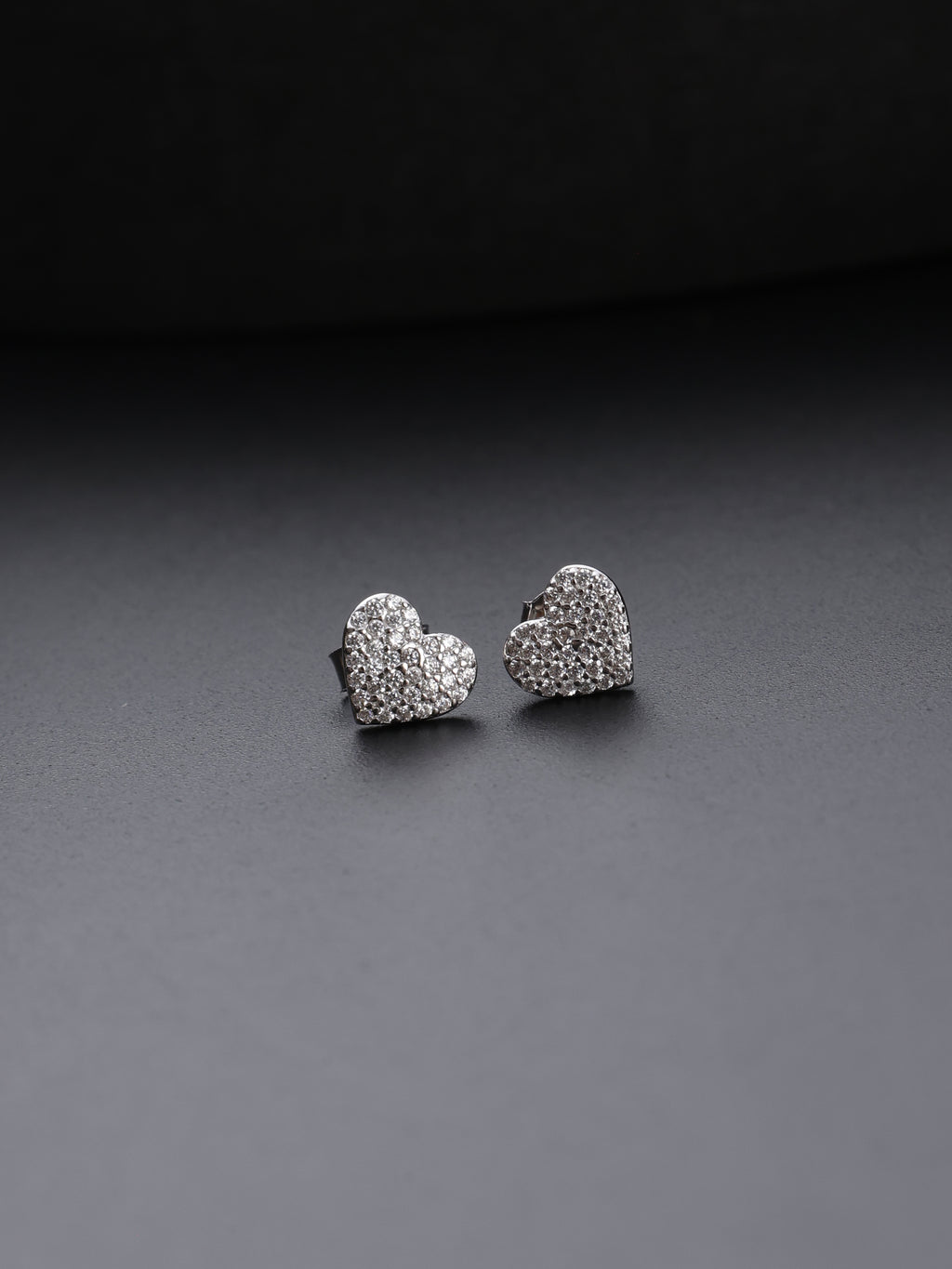Diamond Dust Heart Mini Studs