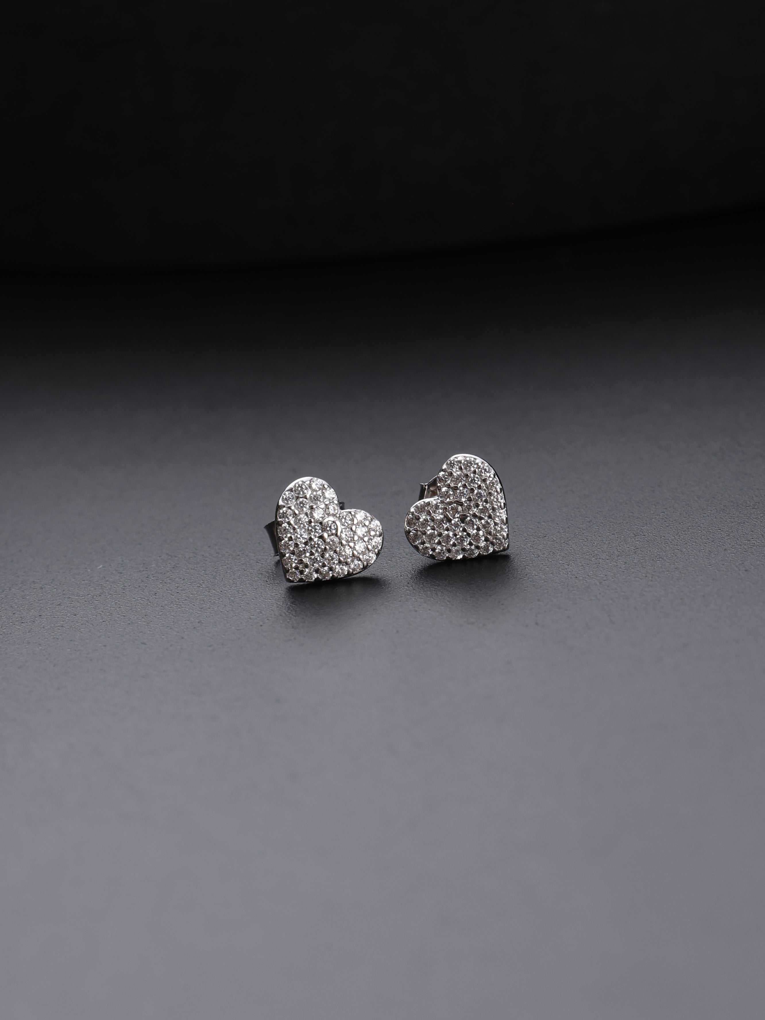 Diamond Dust Heart Mini Studs