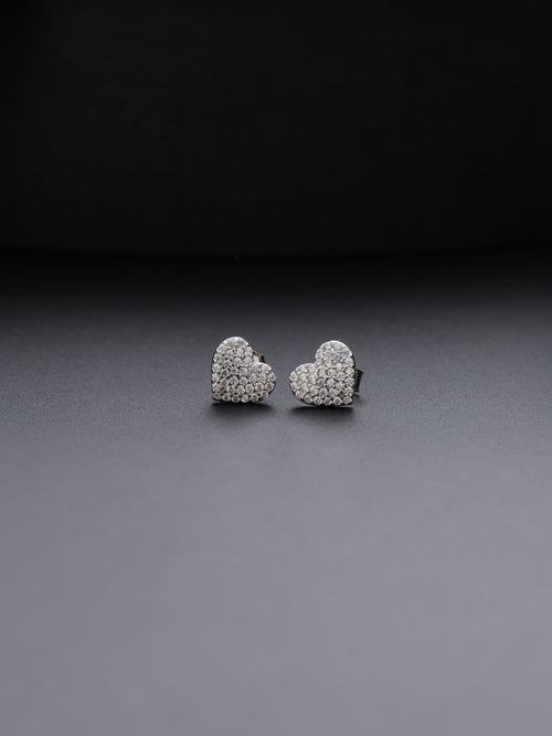 Diamond Dust Heart Mini Studs