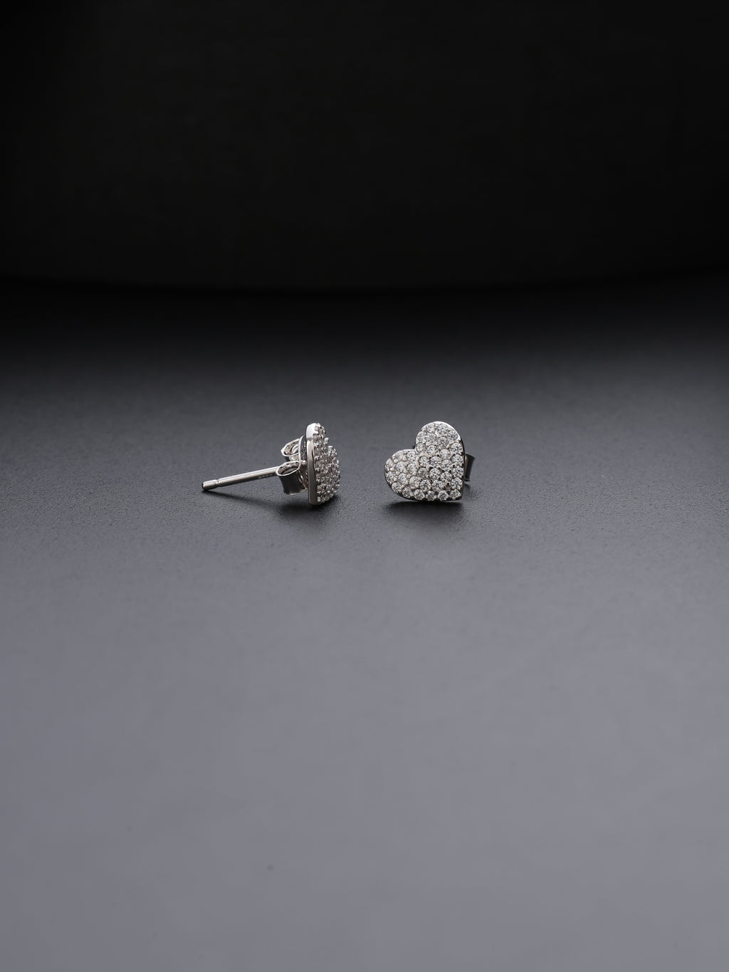 Diamond Dust Heart Mini Studs
