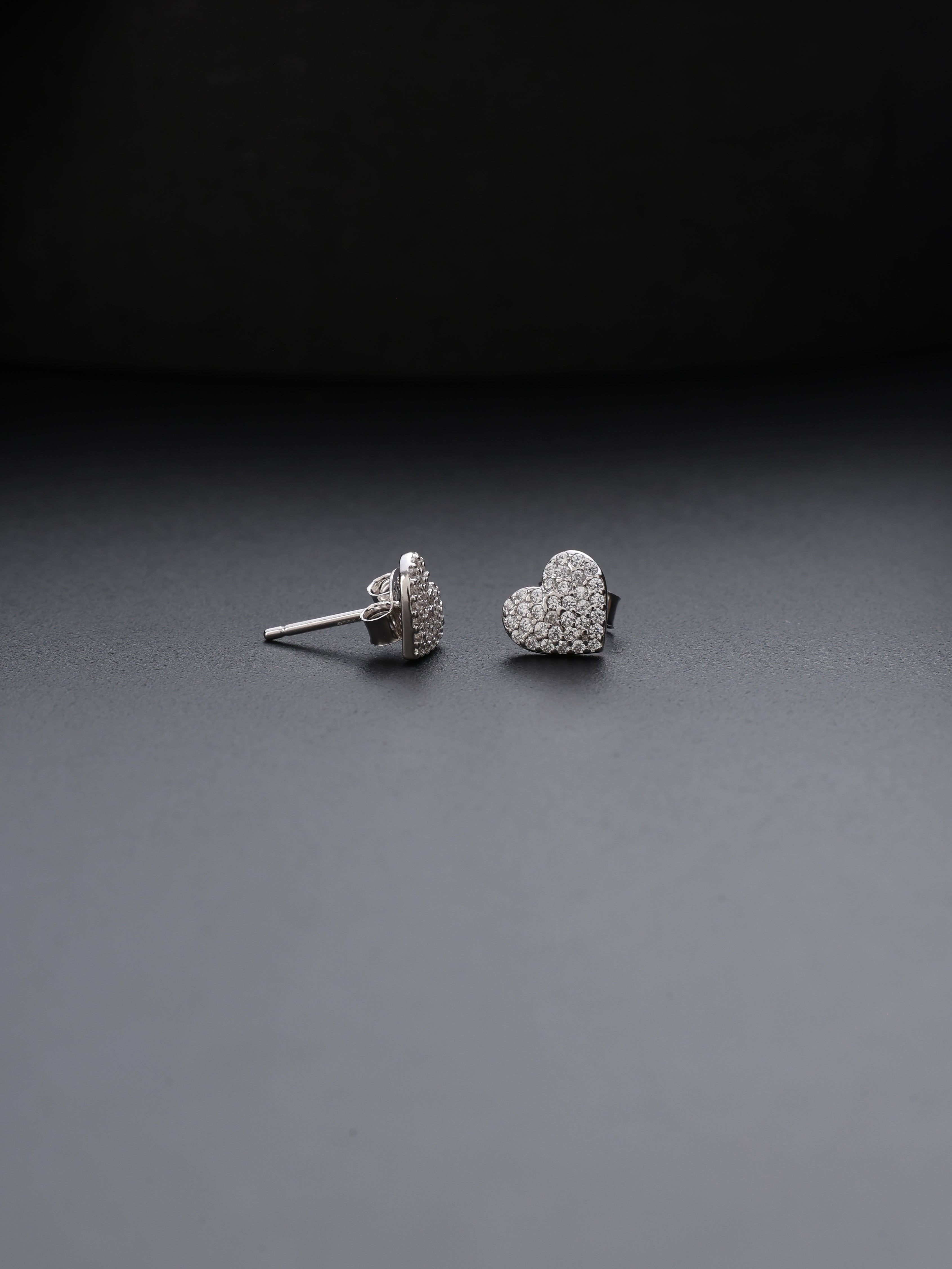 Diamond Dust Heart Mini Studs