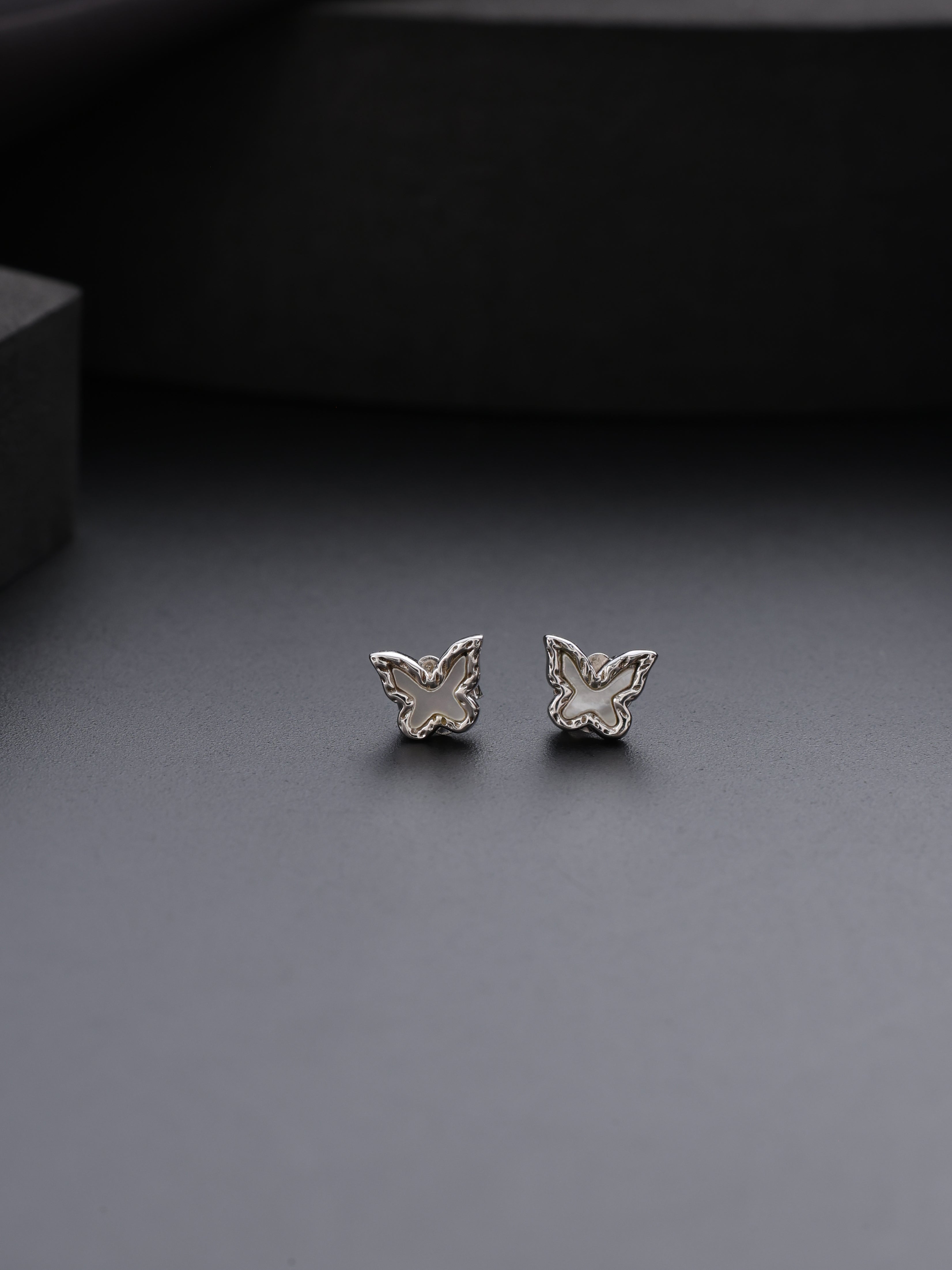 Silver Flutter Mini Studs
