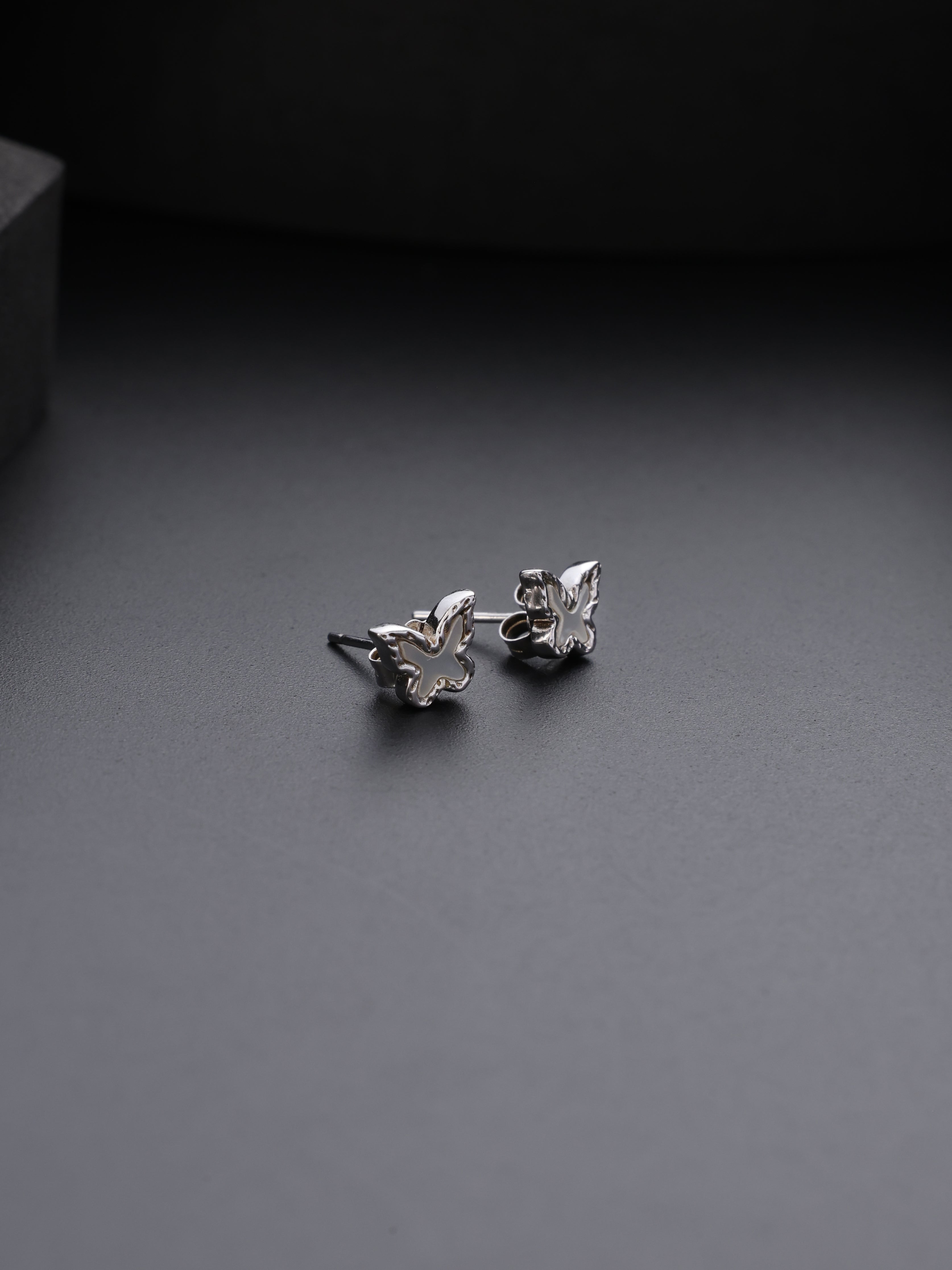 Silver Flutter Mini Studs