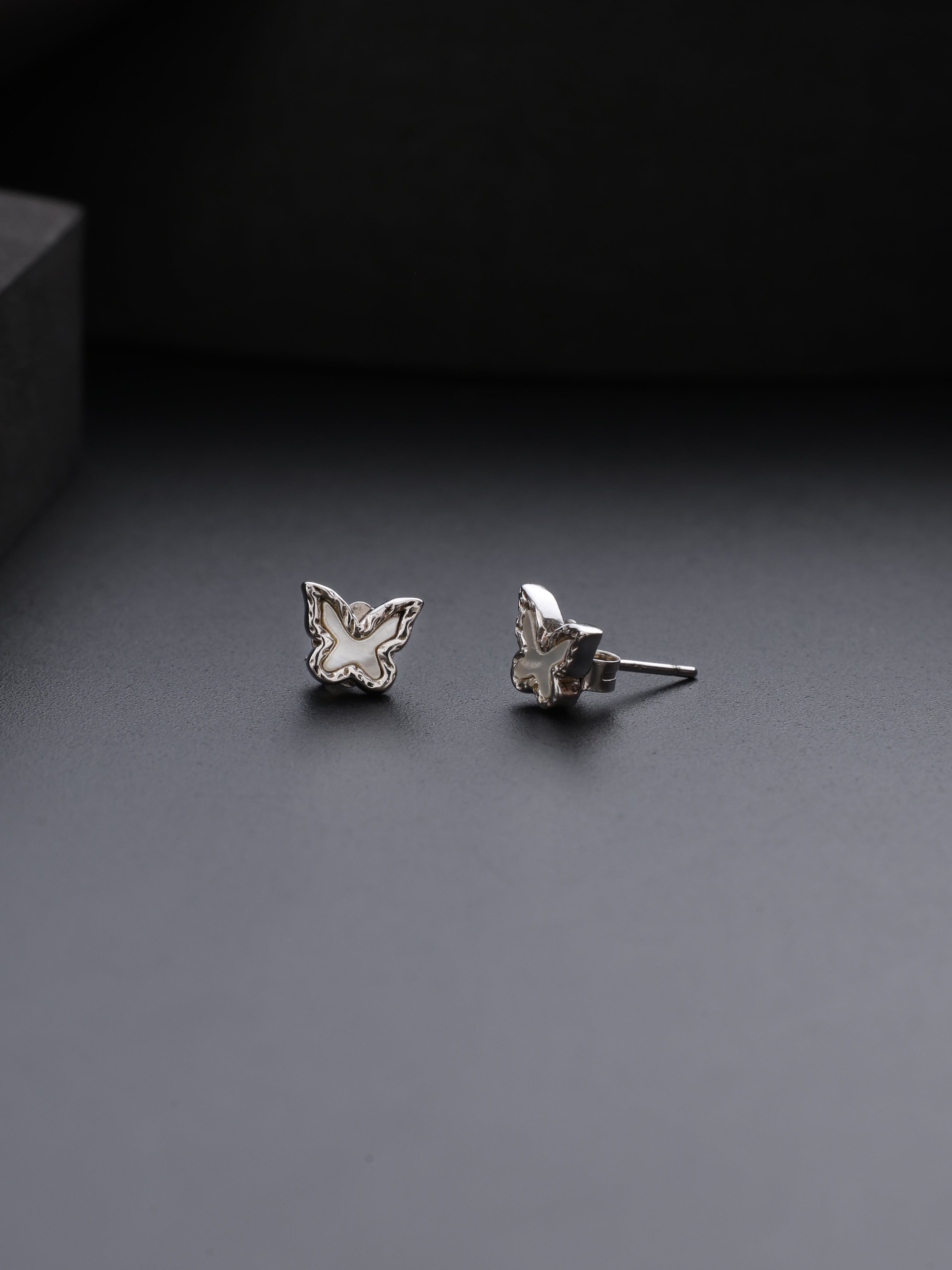 Silver Flutter Mini Studs