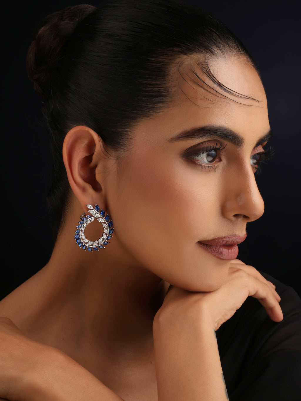 Rajwada Neel Chakra Earrings