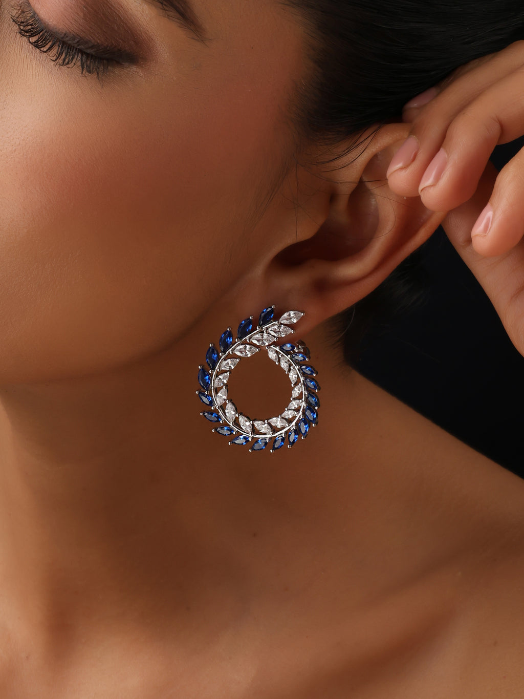 Rajwada Neel Chakra Earrings